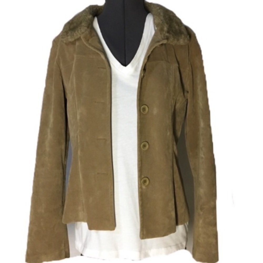 Forever 21 Women’s Made in USA Buttons Faux Fur Tan Vintage Jacket Size‎ M
